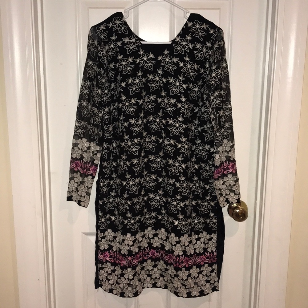 Pure chiffon embroidered 2 pc suit